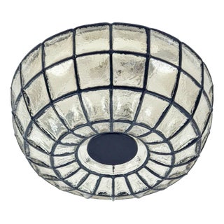 Large Mid-Century Modern Glass Ceiling Light from Limburg, Germany, 1960s For Sale