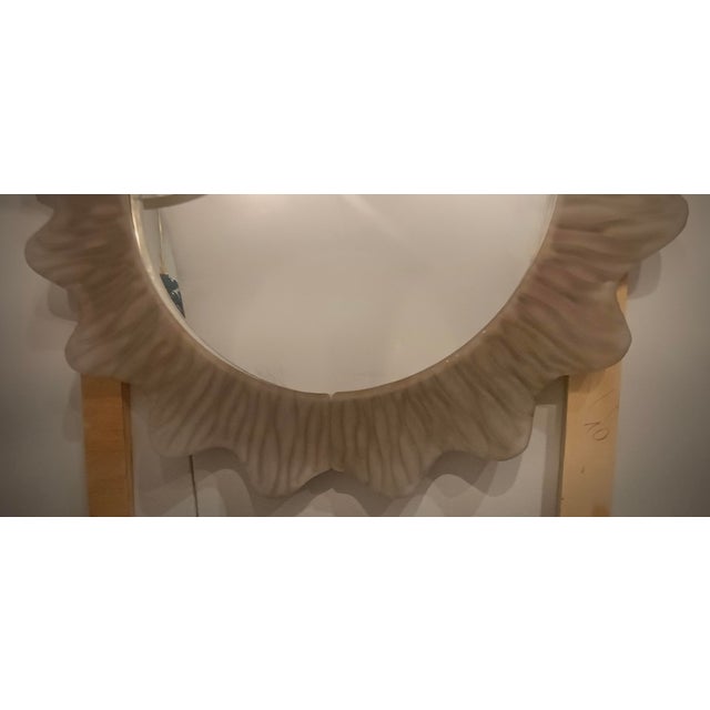 Italian Murano Fume Art Glass and Brass Console / Wall Mirror, 2000 For Sale - Image 6 of 8