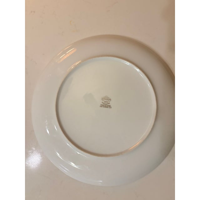 Mid 20th Century Purple and Blue Chinoiserie Blossom and Floral Wall Plate Curation, Set of 7 For Sale - Image 9 of 13