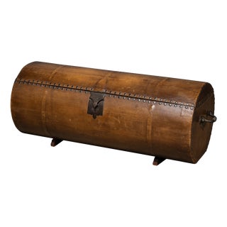 Antique 18th Century Cylindrical Coach Trunk, 1700s For Sale