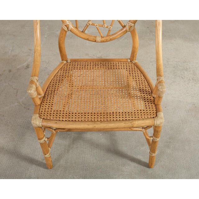 Set of Six Genuine McGuire "Cracked Ice" Rattan Dining Chairs For Sale - Image 15 of 18