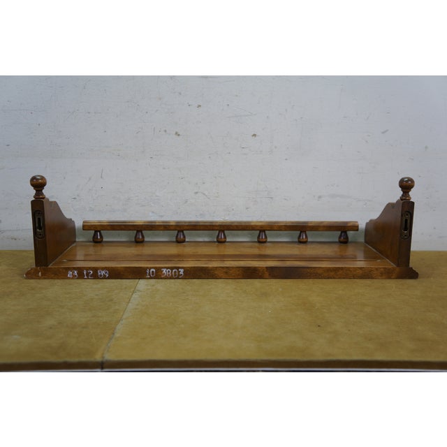 Late 20th Century Pair of Ethan Allen Early American Colonial Maple Hanging Plate Display Racks Shelves 24" For Sale - Image 12 of 13