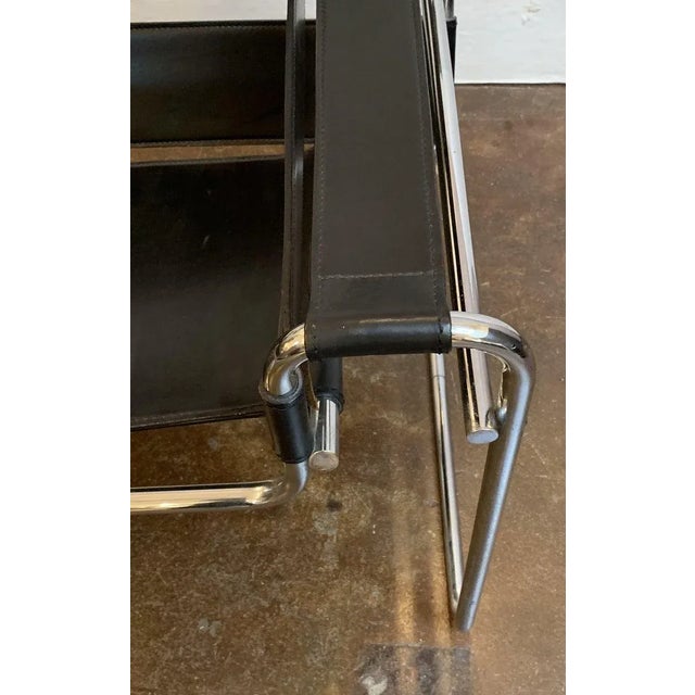 Modernist Leather Chair With Chrome Frame For Sale - Image 9 of 13