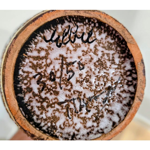 Turquoise Mid 20th Century Italian Sgraffito Pottery Ewer, Turquoise & Gold Lava Glaze, Fratelli Fanciullacci for Elbee, 30/50 For Sale - Image 8 of 8