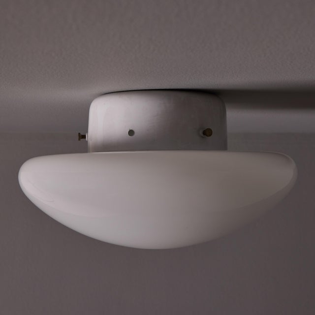 Small Sergio Mazza 'Magnolia' Opaline Glass Ceiling or Wall Lamp for Quattrifolio For Sale - Image 15 of 17