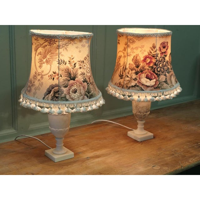 Vintage White Marble Lamps, 1930, Set of 2 For Sale - Image 6 of 8