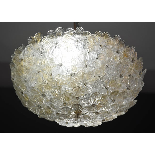1970s 1960s Murano Gold Ceiling Light Flower by Seguso for Venini For Sale - Image 5 of 12