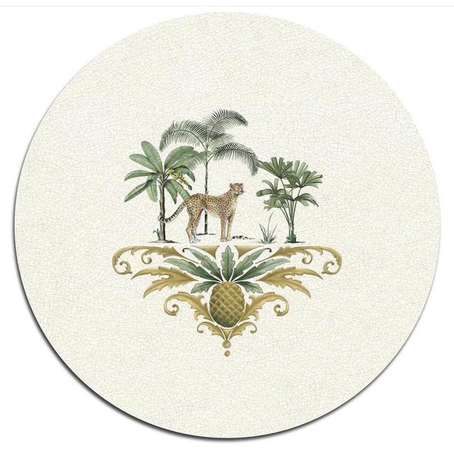 2000 - 2009 Vintage "Safari Serenade" Circular Placemats - Set of 4 For Sale - Image 5 of 11