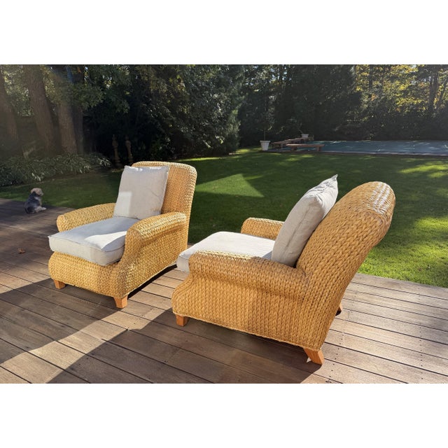 Pair of Original Ralph Lauren Woven Lounge Chairs For Sale In New York - Image 6 of 16