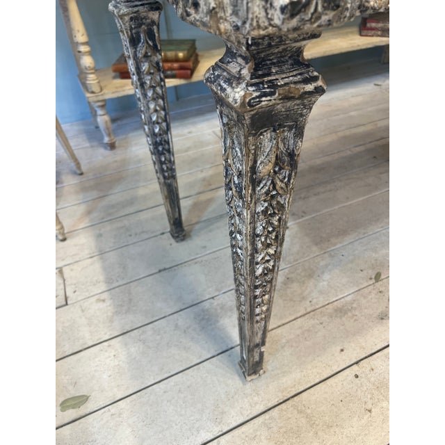 Gray Italian Carved Six Leg Console Table Direct From Tuscany For Sale - Image 8 of 12