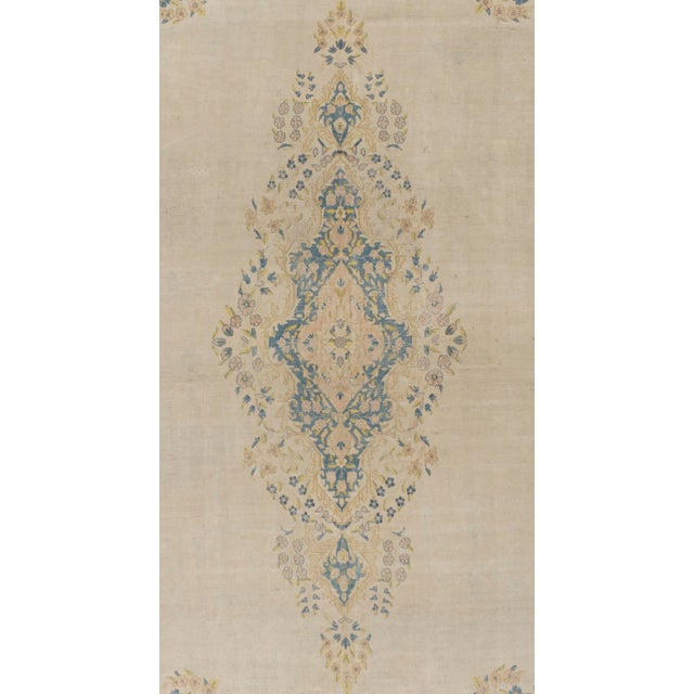 Tan Vintage Oriental Rug 9'10 X 14'9 For Sale - Image 8 of 9