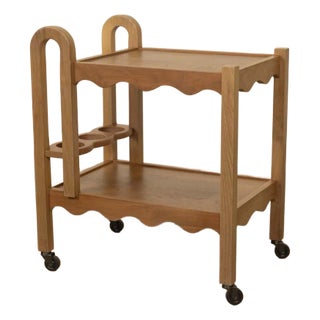 Panoplie Scalloped Bar Cart, Walnut For Sale