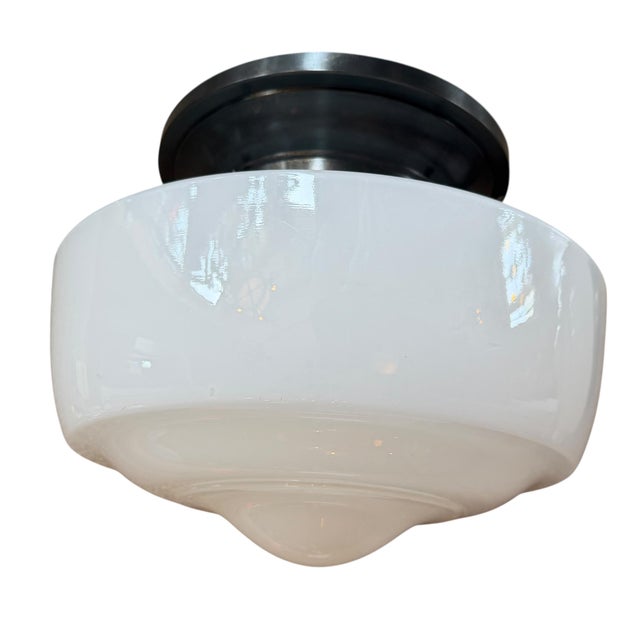 Vintage Large Flushmount Lights - a Pair For Sale - Image 4 of 6