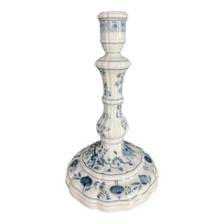 18th Century Meissen Blue Onion Candlestick Holder C. 1763-1774 For Sale