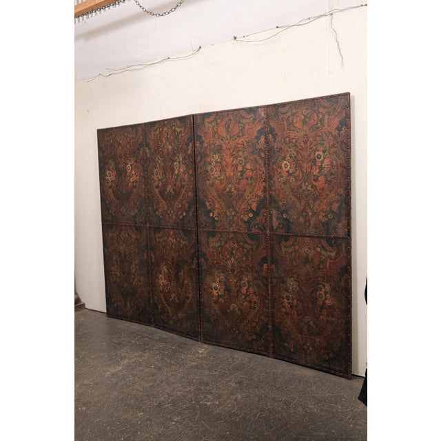 Mid 20th Century Italian Leather Room Divider, 9.5' X 7' Tall For Sale - Image 11 of 13