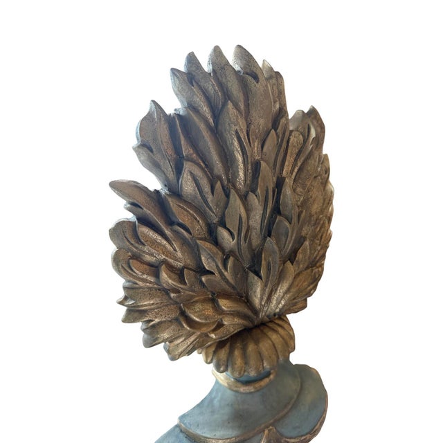 Late 19th Century Vintage Italian Carved Wooden Sculpture of an Urn With Flame. For Sale - Image 5 of 5