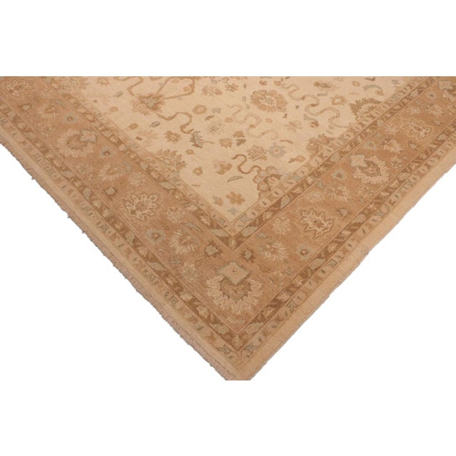 Classic Ziegler Beige Brown Hand-Knotted Wool Rug - 8'0'' X 9'9'' For Sale In New York - Image 6 of 8