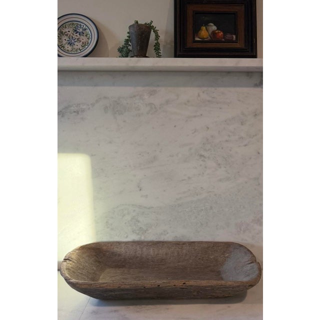 Large hand carved antique primitive wood dough bowl made from a single piece of wood (heavy!). Historically used for...