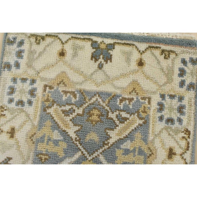 2020s Oushak Rug 2’1” X 3’2” Blue Wool Tribal Hand-Knotted Oriental Carpet For Sale - Image 5 of 8