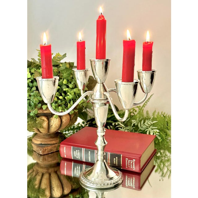 Metal Sterling Silver Duchin Creations Candelabra For Sale - Image 7 of 8