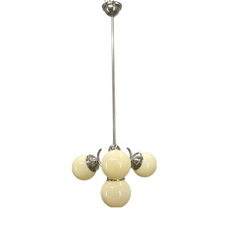 Bauhaus Czechoslovakian Globe Chandelier, 1930s For Sale