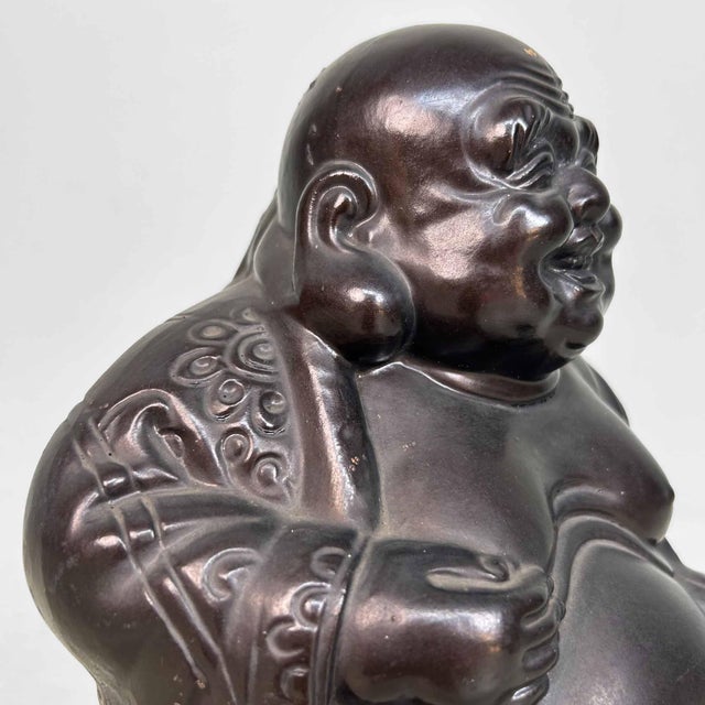 Plaster Statue of Hotei, 1950s For Sale - Image 4 of 12