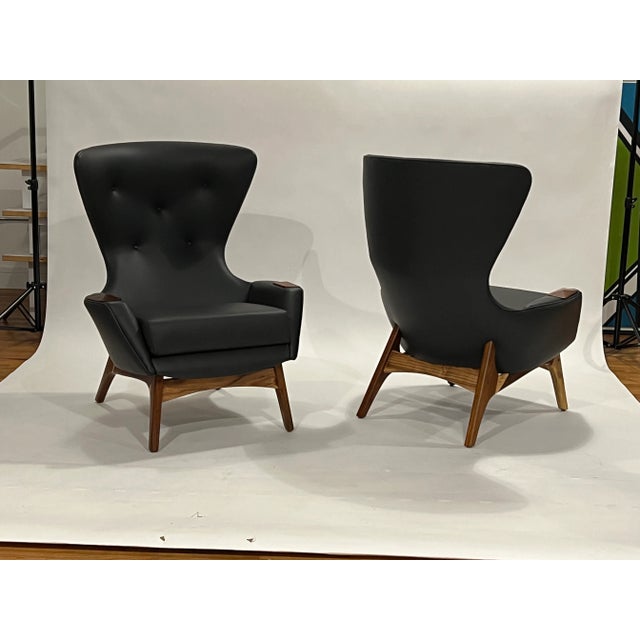 Mid-Century Modern Adrian Pearsall Wing Chairs Model 2231-C, Pair For Sale - Image 3 of 12
