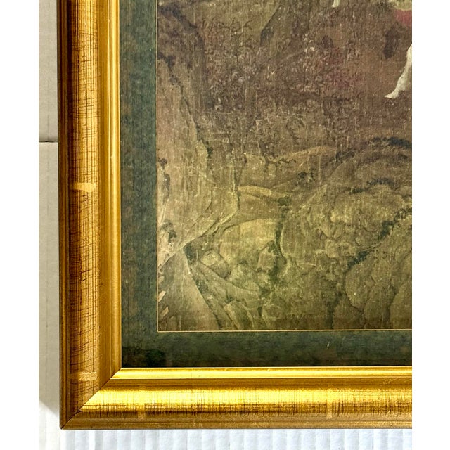 Vintage Diptych Print After Antique 11th C. Chinese Sung Dynasty the Tribute Horse Silk Painting For Sale In New York - Image 6 of 7