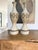 Vintage Mid Century Modern Chalkware Lamp Pair — Neutral Ribbed Texture For Sale - Image 11 of 11