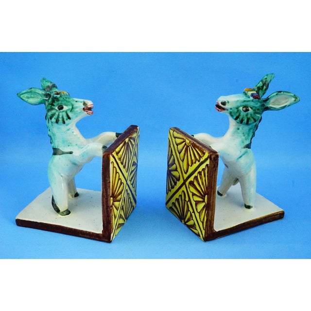 Dölker School Sculptural Ceramic Donkey Bookends from Cas Vietri Solimene, 1940s, Set of 2 For Sale - Image 4 of 18
