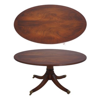 Elliptical Adjustable Height Breakfront Coffee Table For Sale