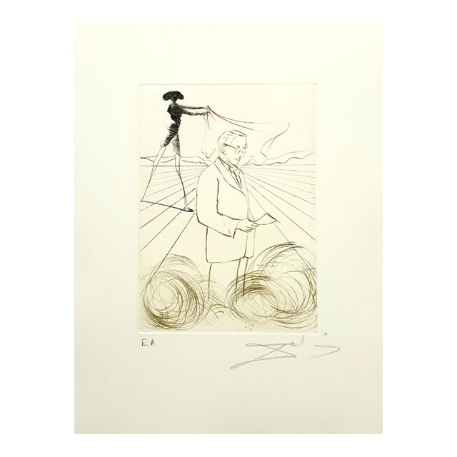 Salvador Dali, Alexander Fleming, Hand Signed Engraving, 1970 For Sale