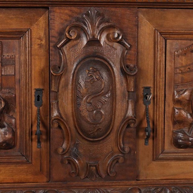 20th Century Neo-Baroque Cupboard in Walnut For Sale - Image 12 of 16