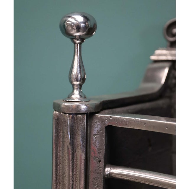 19th Century English Polished Steel Fire Basket from Thomas Elsley, 1890 For Sale - Image 3 of 6