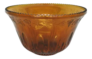 Indiana Harvest Grape Style Amber Glass Punch Bowl