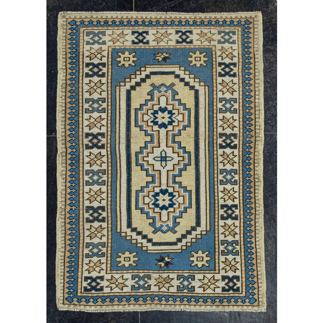 Blue Turkish Vintage Rug 2'11" x 4'2" #20567 For Sale - Image 8 of 8