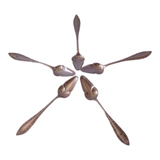 Antique Rogers Bros. Silverplate Grapefruit Spoons- Set of 5 For Sale