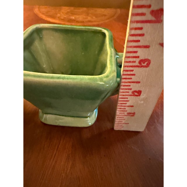 Anna Van Briggle Art Deco Pottery Green Glaze Creamer & Sugar ca.1955 For Sale - Image 9 of 13