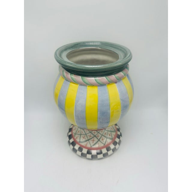 Italian McKenzie Childs Style Vase For Sale - Image 4 of 7