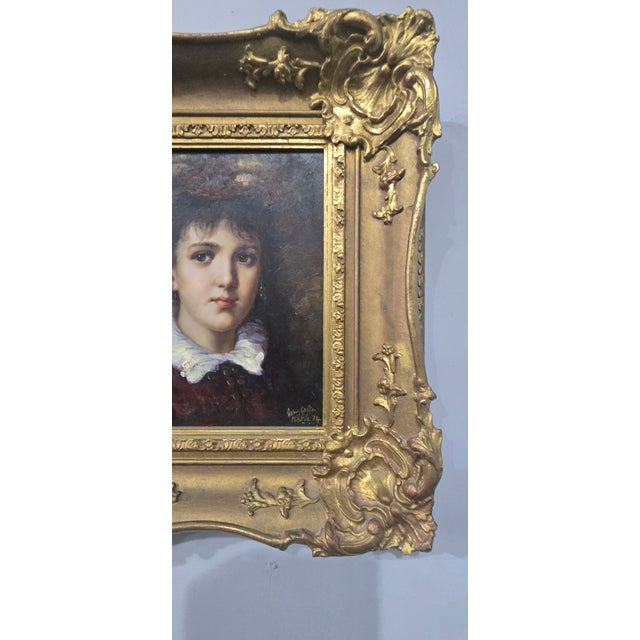 A wonderfuly oil on board by johnny gaston (scotland 1955) 'maria jose hernandez', a copy of the painting by leon joseph,...