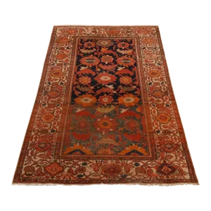 1910 4'x6'2" Midnight Blue Antique North West Persian Even Wear Wool Hand Knotted Rug