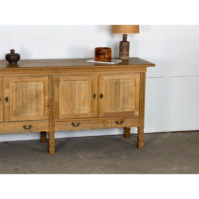 Vintage Danish Brutalist Oak Sideboard, 1960s For Sale - Image 4 of 10