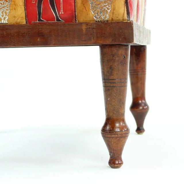 Vintage Turkish Leather Ottoman, 1960s For Sale - Image 6 of 9