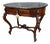 Oval Wooden Table with Marble Top and Drawer, 1890s For Sale