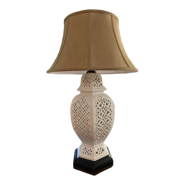 1970’s Italian Porcelain Blanc De Chine Ginger Jar Table Lamp For Sale