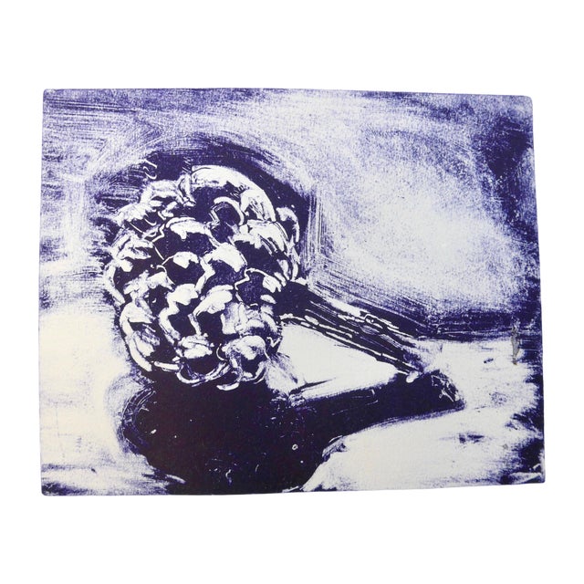 "Artichoke" Contemporary Still Life Monoprint on Paper For Sale