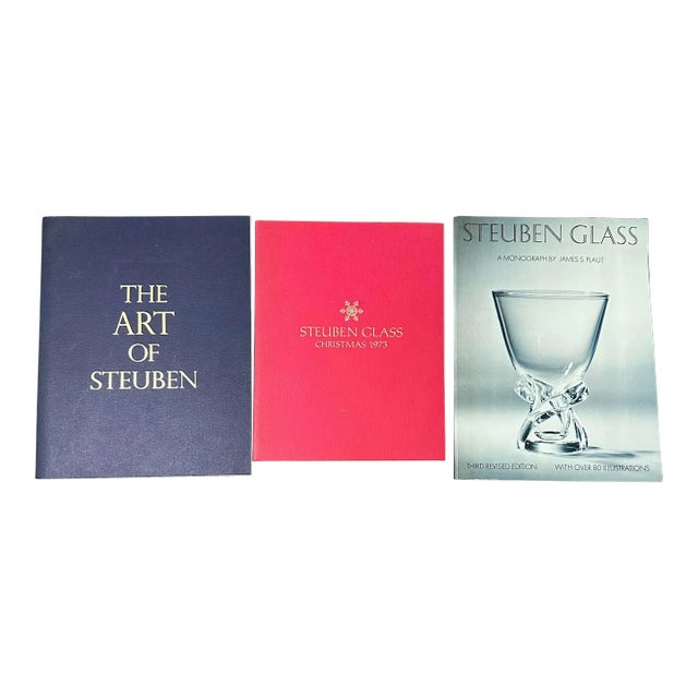 1970s Steuben Art Glass Collector Softcover Books- Set of 3 For Sale