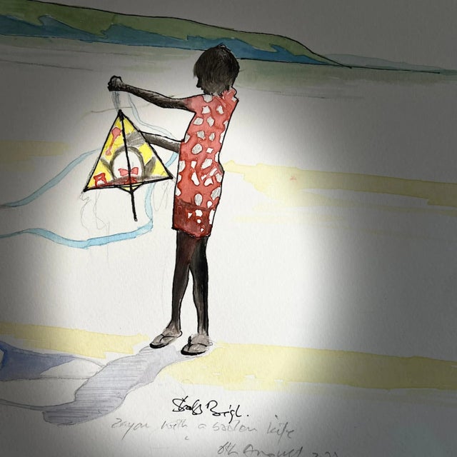 This listing is for a signed, framed watercolour on paper painting with a certificate of authenticity. 30 x 30cm –...