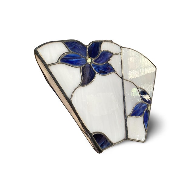 Stained Glass Wall Sconce, French Art Nouveau, 1910, 1890s For Sale - Image 6 of 14