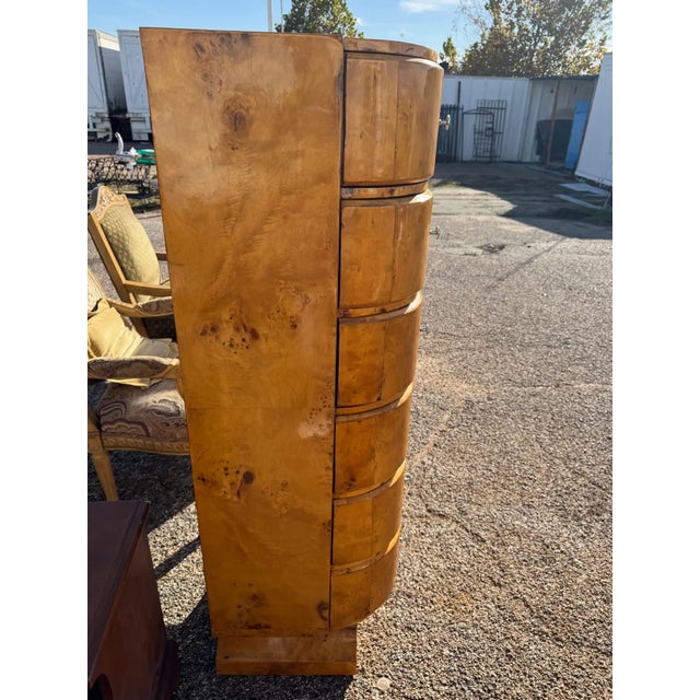 Late 20th Century Late 20th Century Art Deco Style Burl Wood 6 Drawer Chest For Sale - Image 5 of 7